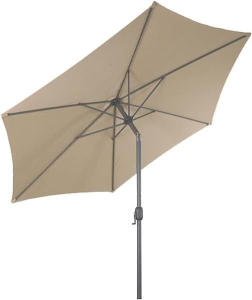 XXL Alu Sonnenschirm Ø 3 m Kurbelschirm Garten Balkon Terrasse knickbar beige