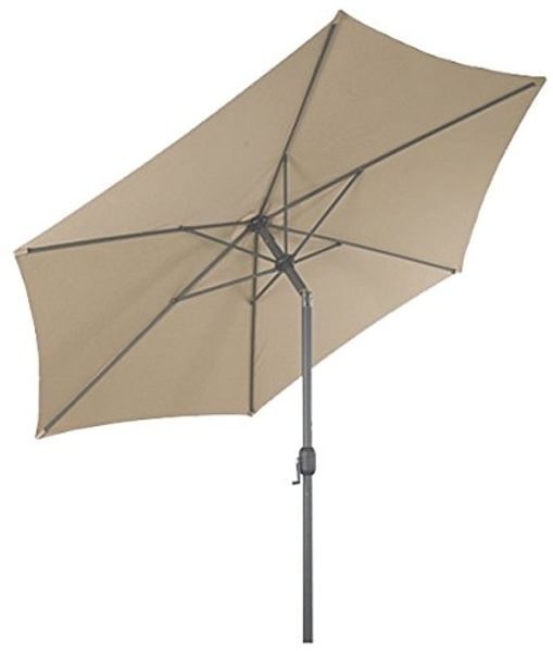 XXL Alu Sonnenschirm Ø 3 m Kurbelschirm Garten Balkon Terrasse knickbar beige