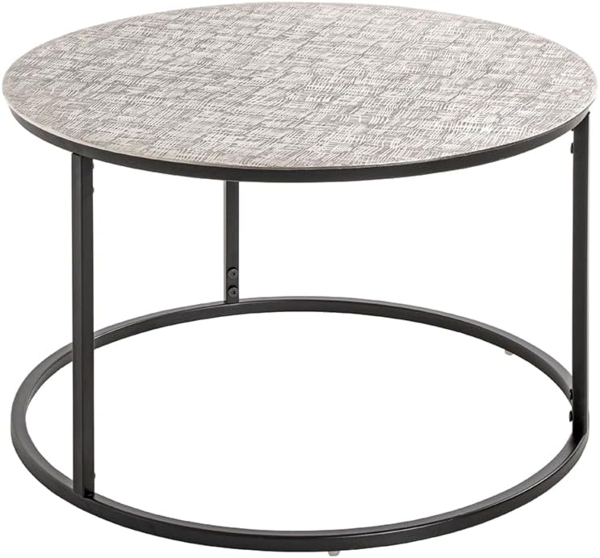 HAKU Möbel Beistelltisch, schwarz, Silber, Metall - Maße: H 37 x Ø 59 cm, Style: Modern