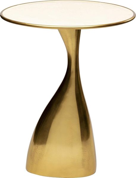Kare Design Beistelltisch Spacey, Gold, Durchmesser 36cm, Wohnzimmertisch, Nachttisch, runder Beistelltisch, Handgearbeitet, 46 x 36 x 36 cm (H/B/T)