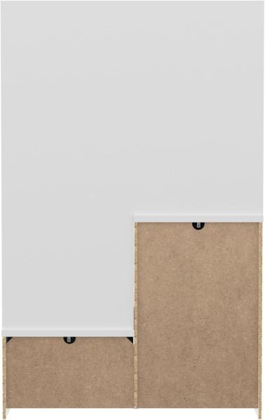 Forte Möbel Kompaktgarderobe, Holzwerkstoff, Betonoptik dunkelgrau/weiß mit MDF weiß Hochglanz, B x H x T: 124,8 x 200 x 41,9 cm Bild 4