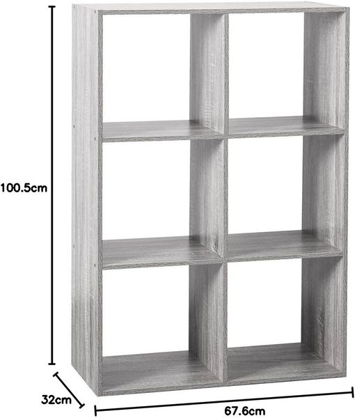 Dekoregal, rechteckig, weiß, 6 Fächer, 68x100,5 cm Bild 2