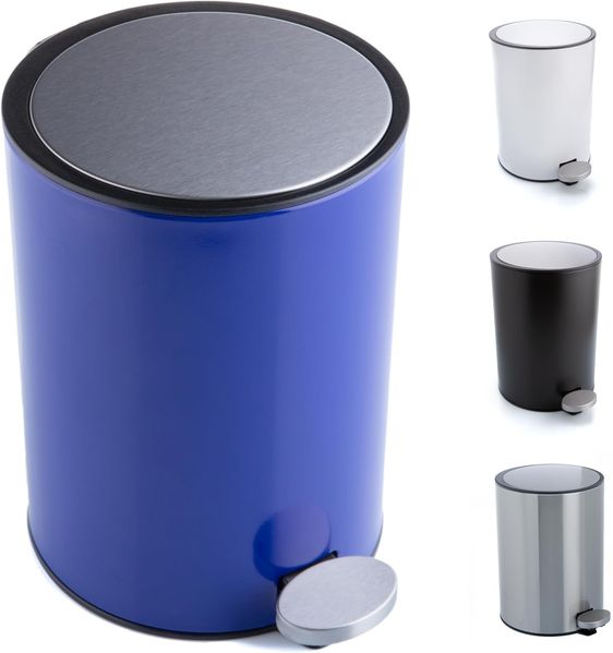 Kosmetikeimer Edelstahl 3l Badezimmer Mülleimer Mit Softclosesystem Zum: Blau