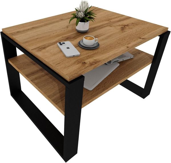 CraftPAK Couchtisch Wohnzimmertisch aus hochwertigem Holz - Couchtisch 54T x 63B x 44H cm