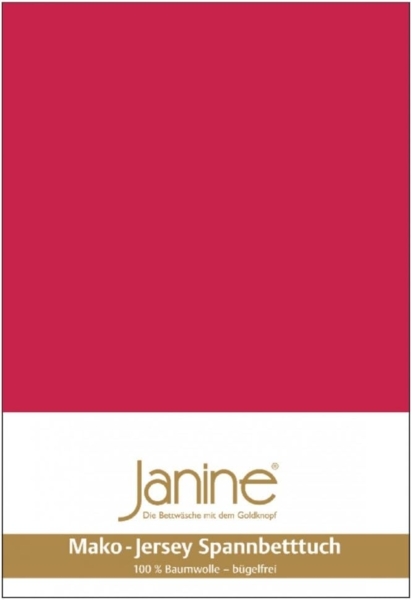 Janine Spannbetttuch 5007 Mako Jersey 90/190 bis 100/200 cm rot Fb. 61