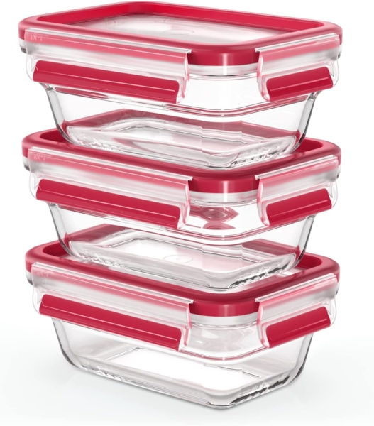 EMSA Clip&Close Glas Frischhaltedosen-Set 3-teilig