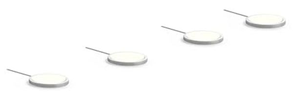 Prios Aufbauleuchte Jopos, LED, Kunststoff Alu warmweiß IP20, 4 x 2 W LED, warmweiß