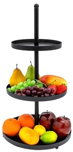Spetebo Etagere aus Metall in schwarz mit 3 Ablagen, Metall, (Etagere, 1-tlg, mit 3 Ablagen), pflegeleicht