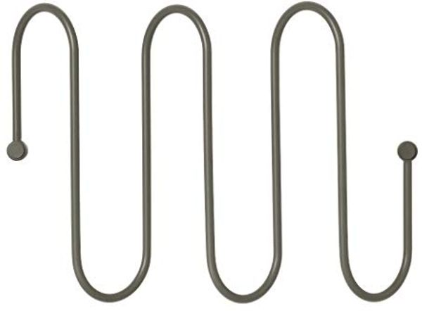 Blomus CURL Garderobenleiste, Hakenleiste, Garderobe, Stahl pulverbeschichtet, Steel Gray, 37 cm, 65920
