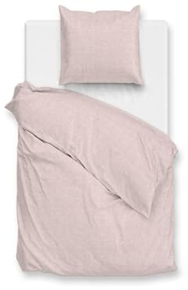 Zo! Home Flanell Bettwäsche 135x200 Flanella di Lino Shell Nude uni Melange rosa