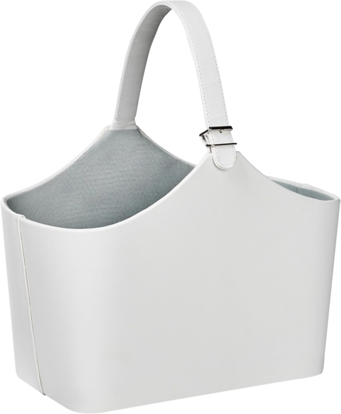 Korb Kunstleder hellgrau 26 x 41 cm ELAM
