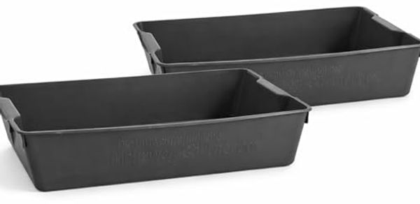 BURI Gärtnerbox Wanne Kunststoff grau | 2er Set | Pflanzwanne Kotwanne Kunststoffwanne Pflanzschale Ölwanne