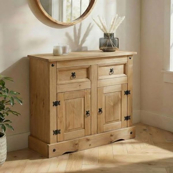 Anrichte Salsa Kommode Sideboard Mexiko Möbel Kiefer massiv gebeizt, gewachst mit 2 Schubladen und 2 Türen