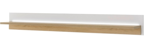 Wandboard Bellport in weiß matt und Eiche 201 cm