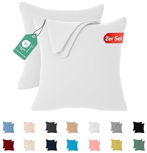 Livessa Kissenbezug 65x65 (2er Set) - Verdeckter Reißverschluss an der Langen Seite, Kissenbezug 65x65 cm aus%100 Baumwolle Jersey Stoff, Ultra weich und atmungsaktiv, Oeko-Tex Zertifiziert