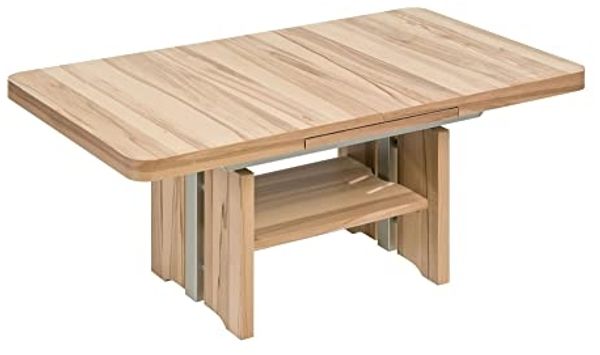 'Camella' Funktionstisch höhenverstellbar und ausziehbar, massiv Kernbuche, 120(160) x 70x56-75
