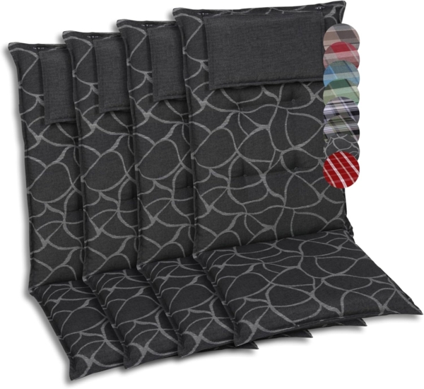 GO-DE Hochlehnerauflage, (Set, 4 St), 120x50 cm
