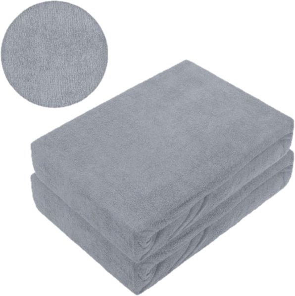 Doppelpack Marke Frottee Spannbettlaken Grau 70 x 140 cm Bild 2