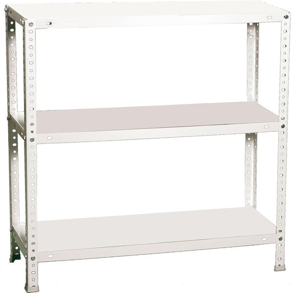 Simon Rack Schwerlastregal, 900 x 800 x 500 mm, Bis 100 kg Belastbar, 3 Verstellbare Ablagen, Kellerregal, Lagerregal, Weiss- Comfort, Weiß