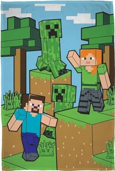 Minecraft Decke 100x150 cm Kuscheldecke weich Wohndecke