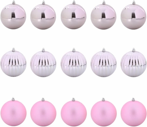 vidaXL Weihnachtskugel-Set 15 pcs Rosa Kunststoff 42018861 Bild 1