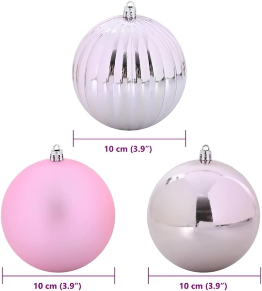 vidaXL Weihnachtskugel-Set 15 pcs Rosa Kunststoff 42018861 Bild 3