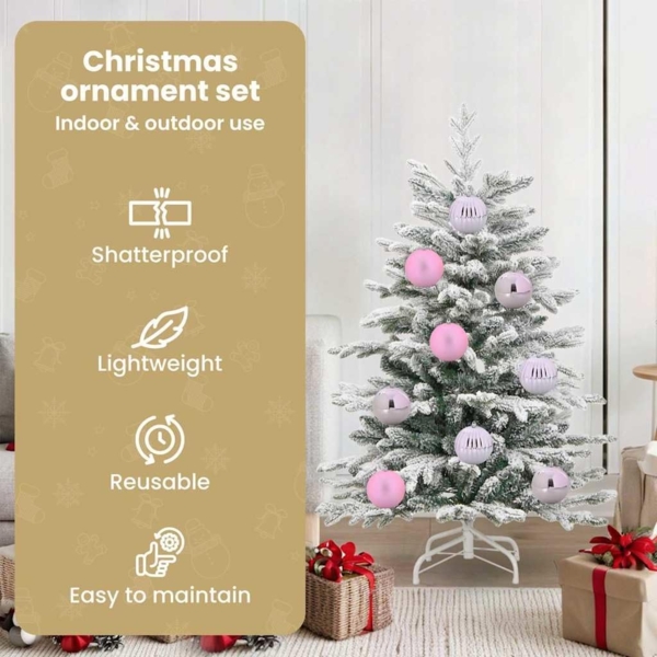 vidaXL Weihnachtskugel-Set 15 pcs Rosa Kunststoff 42018861 Bild 4