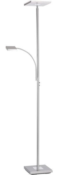 JUST LIGHT 11710-55 LED Stehleuchte Hans eckig mit Lesearm 3000K dimmbar Stahl