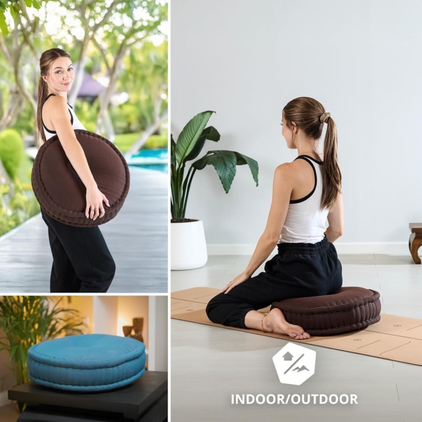 livasia Meditationskissen Zafukissen groß (Basic) vegan und handgefertigt, 46x14cm, Kapok Bild 3