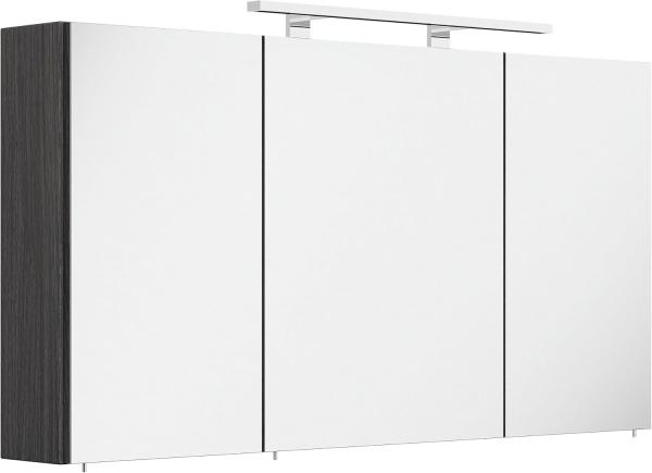 Spiegelschrank 120cm inkl. Design LED-Lampe und Glasböden anthrazit gemasert : Anthrazit gemasert