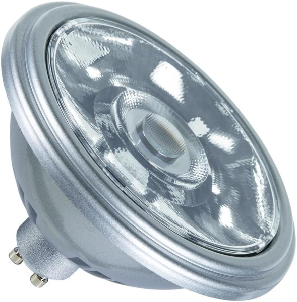 SLV QPAR111 GU10, LED Leuchtmittel silber 12,5W 3000K CRI90 10° - LED Lampen Sockel GU10