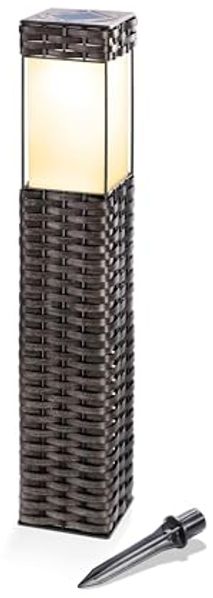 Esotec Solarleuchte Rattan, 3500K warmweiß, Höhe 50 cm, Gartenleuchte