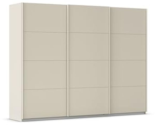 Rauch Möbel Kulmbach, Kleiderschrank mit Schwebetüren für Schlafzimmer, Kinderzimmer, Garderobe, Flur, 3-türig, mit Soft-Close-Funktion, Zubehör Premium, Farbe Beige, Breite 271 cm