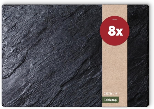 matches21 HOME & HOBBY Platzset Abwaschbare Tischsets 8er Set Schiefer-Optik Stein-Optik, (8-St), Platzsets als Tisch-Untersetzer und Tisch-Deko für Esstisch Teller