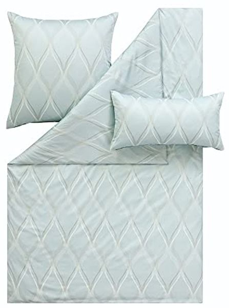 Estella Schweizer Premium Satin Bettwäsche 155x220 Lyanna Wellen jade 2170-80