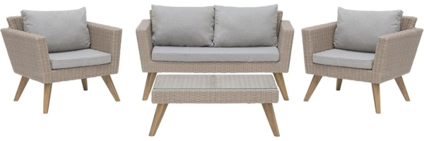 Lounge Set mit Tisch VITTORIA Grau