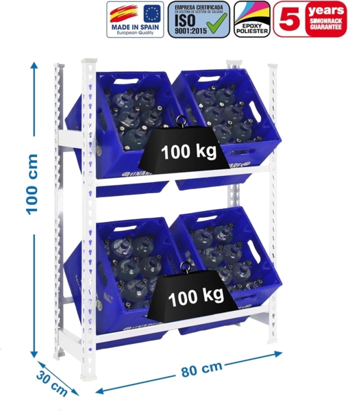 Simonrack Getränkekistenregal, 2 Kästen, Flaschenregal, Getränkekistenhalter, Kistenregal, Blau - Simonbottle Bild 3