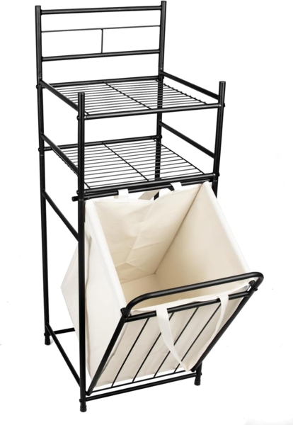Badregal mit Wäschekorb aus Metall Wäscheregal Wäschesammler Wäschebehälter