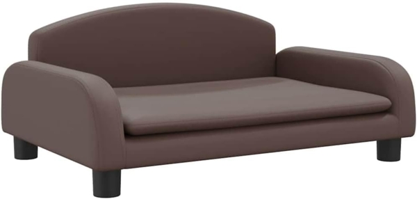 vidaXL Hundebett, Kunstleder, Braun, 70 x 45 x 30 cm