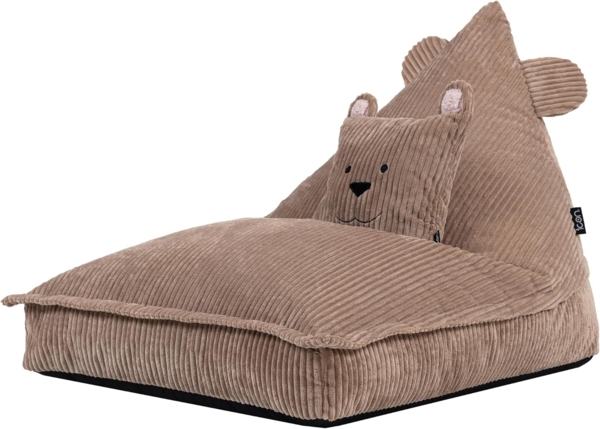 Icon Bertie Bär Sitzsack Kinder, Braun, Flauschiger Cord Stoff, Sitzsack Cord mit Füllung, Bequemer Kinder Sessel, Kuschelsessel, Lese Sessel, Schlafzimmer, Kinderzimmer, Spielzimmer