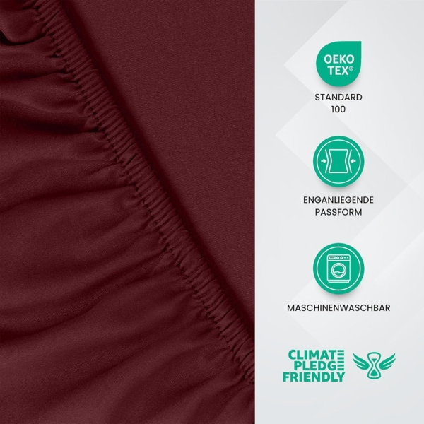 Utopia Bedding - Spannbettlaken 160x200 cm - Burgunderrot - Oeko-Tex Zertifiziertes Gebürstete Polyester-Mikrofaser Spannbetttuch - 35 cm Tiefe Tasche Bild 3