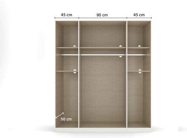 rauch Drehtürenschrank Kleiderschrank Schrank Garderobe Wäscheschrank TICAO mit 2 Schubladen die in der Höhe variabel positioniert werden können MADE IN GERMANY Bild 7