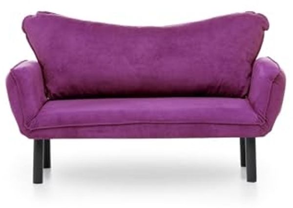 Dmora - 2-Sitzer SchlafsofaAsterope, Verwandelbares Sofa, Lineare Stoffstruktur, Schlafsessel mit Stauraum, 140x65 h70 cm, Lila Bild 4