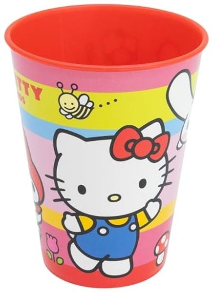 Storline Kinderbecher Hello Kitty 260 ml Trinkbecher für Kita & Frühstück, Plastik