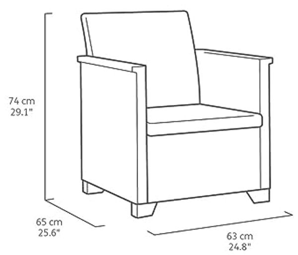 Keter Lounge-Sitzgruppe Emma 4-Sitzer mit Sitzkissen Gartengarnitur Bild 6