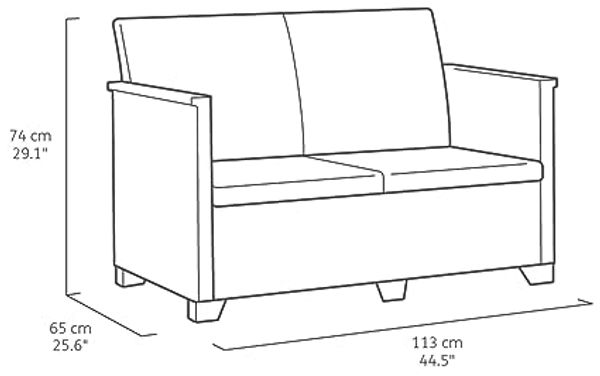 Keter Lounge-Sitzgruppe Emma 4-Sitzer mit Sitzkissen Gartengarnitur Bild 5
