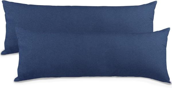 aqua-textil Classic Line Kissenbezug 2er-Set 40x120 cm dunkel blau Baumwolle Seitenschläferkissen Bezug Kissenhülle, Kopfkissenüberzug, Pillowcase, Bettkissen, Kopfkissenbezug, Reißverschluss Bild 1