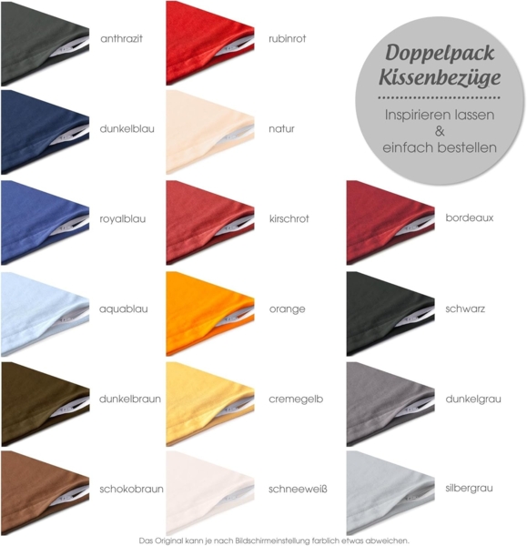 aqua-textil Classic Line Kissenbezug 2er-Set 40x120 cm dunkel blau Baumwolle Seitenschläferkissen Bezug Kissenhülle, Kopfkissenüberzug, Pillowcase, Bettkissen, Kopfkissenbezug, Reißverschluss Bild 6