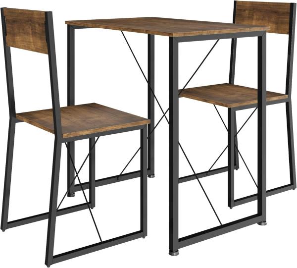 tectake Sitzgruppe Margate, (Set, 3-tlg), Solide und standsichere Stahlgestelle mit Pulverbeschichtung