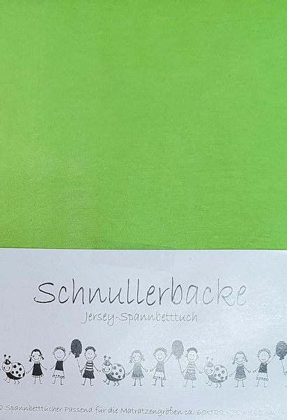 2er Set Baby Jersey Spannbetttuch Schnullerbacke 60/120x70/140 cm grün